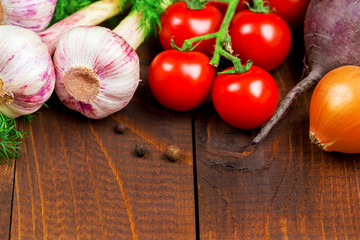 different vegetables and mushrooms