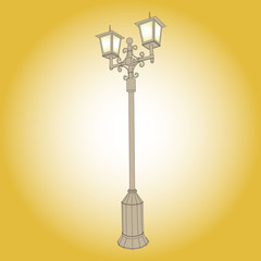 vector image of a street lamp