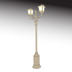 vector image of a street lamp