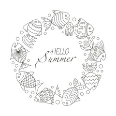 frame for text with fish