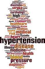 Obraz premium Hypertension word cloud concept. Vector illustration