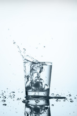 Splash water in glass