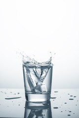 Splash water in glass