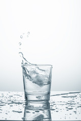 Splash water in glass