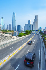 traffic in the downtown district,tianjin china.