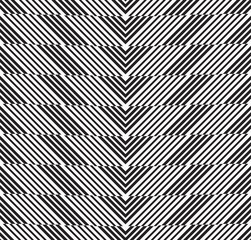 Black and white alternating chevron cut horizontally