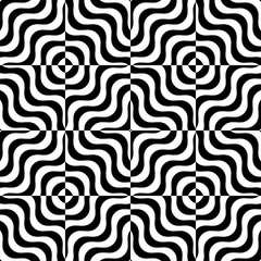 Black and white alternating wavy squares