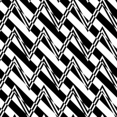 Black and white alternating zigzag with diagonal cut