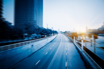 clean road with modern buildings background