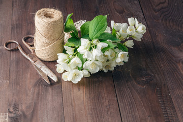 Florist workplace flowers and accessories