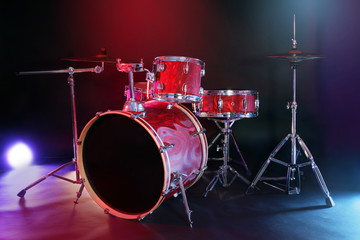Obraz na płótnie Canvas Drum set on a stage