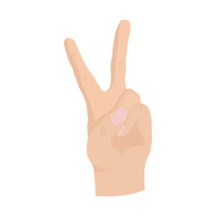 Hand peace sign vector woman