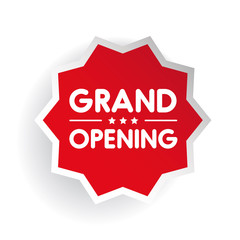 Grand Opening invitation label lettering