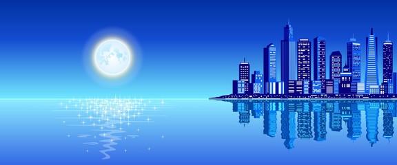 Fototapeta premium city skyline, night