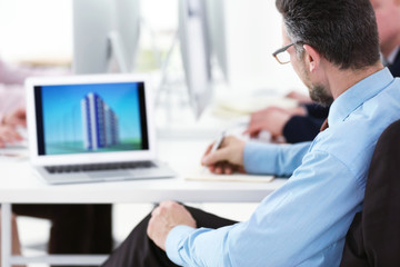 Fototapeta premium Chief Engineer working in office