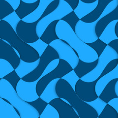 Retro 3D blue overlaying waves