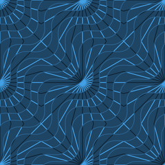 Retro 3D blue waves and rays