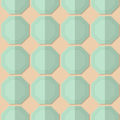 Retro fold light green octagons