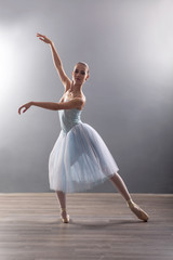 Fototapeta na wymiar young ballerina in ballet pose classical dance
