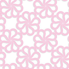 White 3D with colors pink flowers