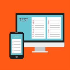 Online test. Vector illustration