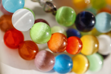 Multicolored bright glass beads