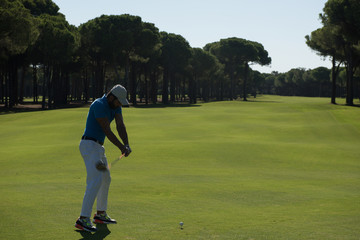 Obraz premium golf player hitting shot