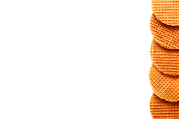 Dutch waffles on a white background