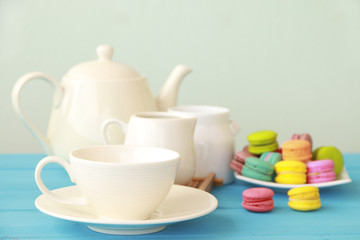 Obraz na płótnie Canvas Stock Photo:.Cup of tea with teapot