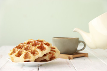 Stock Photo:.Homemade waffles