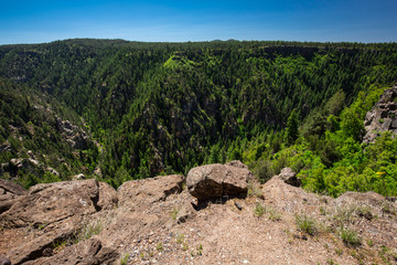 Beautiful cinematic deserted nature view under the blue cloudless sky in the American West