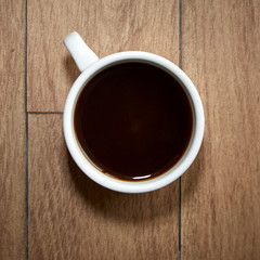 Coffee cup top view