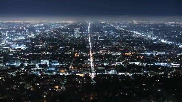 Los Angeles Skyline 24 Night Time Lapse