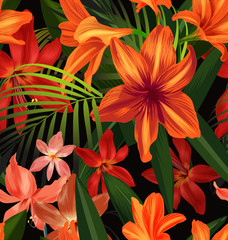 amaryllis seamless pattern