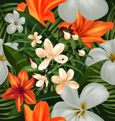 amaryllis seamless pattern