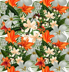 amaryllis seamless pattern