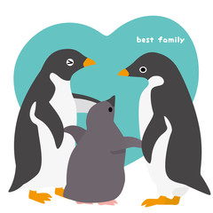 Obraz premium アデリーペンギン 家族