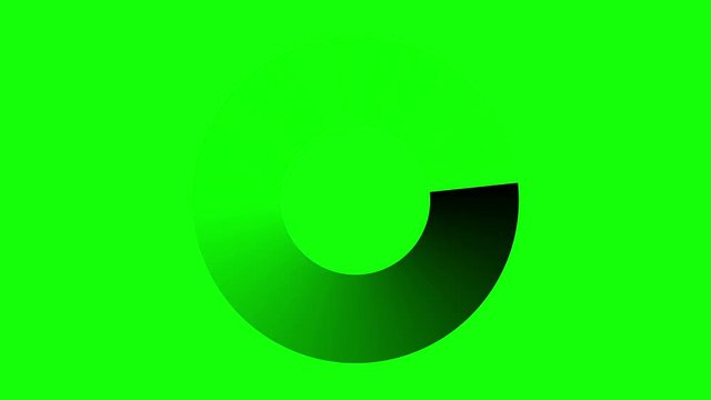 Progress loading ring UI indicator. Loading Circle. Download progress, preloader animation web design template, interface upload. Animation of UI element in 4K. Black on chroma key green screen
