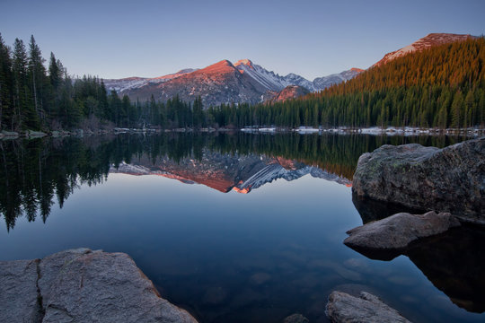 Longs Peak Reflection on Bear Lake