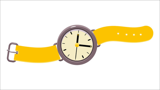 A vector illustration of analog wristwatch. A part of Dodo collection - a set of educational cards for children.