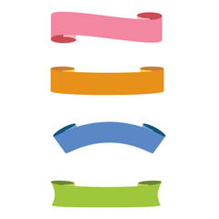 Flat ribbons , labels and tag vector.