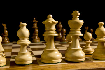 White and black chess pieces