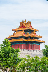 Fototapeta premium Corner Tower in Imperial Palace in Beijing, China