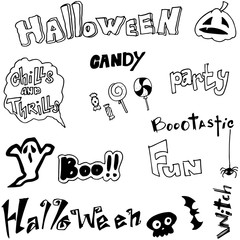 Draw Halloween in doodle