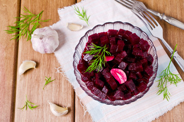 Salad of canned beets