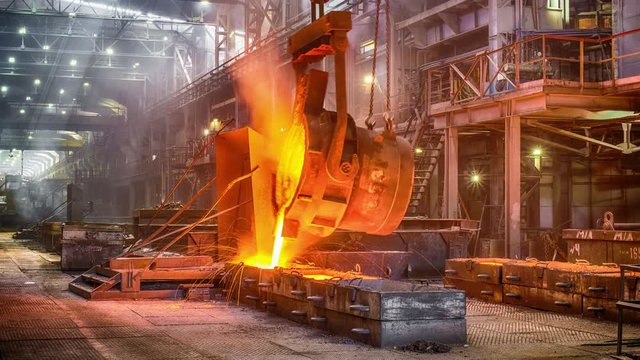 Novokuznetsk, Russia - MAY 25, 2016: Worker on Casting ferroalloy factory