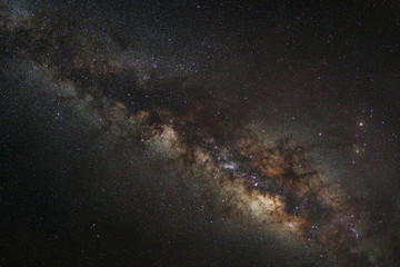 Fototapeta na wymiar milky way on a night sky, Long exposure photograph, with grain