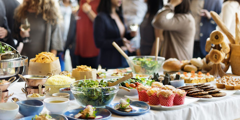 Obraz na płótnie Canvas Brunch Choice Crowd Dining Food Options Eating Concept