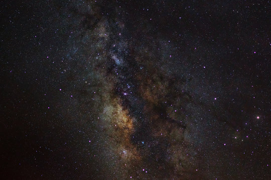 Close-up of Milky Way Galaxy,Long exposure photograph, with grai