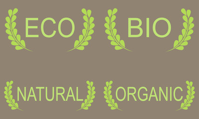 Green Eco Food Labels.